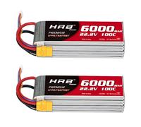 HRB 6S 6000 mAh 100C Lipo Battery XT90 22.2V RC Lipo Battery Compatible with RC Helicopter Airplane Car Boat Truck 2PCS