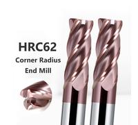 HRC62 Raggio angolare Fresa CNC R Bull Nose Fresa Router di metallo Strumento in acciaio al carburo di tungsteno R0.5 R1 4 flauti