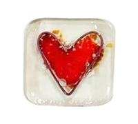 Hreyywo Token Tascabile nel Vetro con Cuore nel Carta Regalo Ricordo - Cartoline Ricordo Un Cuore nel Vetro Fuso - Gettone Tascabile Un Cuore nel Vetro Rosso
