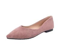 HRGKLMN Ballerine a Punta da Donna Scarpe Basse, comode Mocassini in Effetto Velluto da Donna, Scarpe estive Traspiranti Slip-on per Feste, Matrimoni e Tempo Libero,Violett,37 EU
