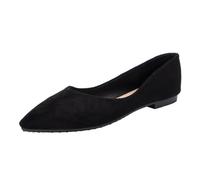 HRGKLMN Ballerine a Punta da Donna Scarpe Basse, comode Mocassini in Effetto Velluto da Donna, Scarpe estive Traspiranti Slip-on per Feste, Matrimoni e Tempo Libero,Schwarz,41 EU