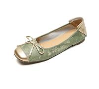 HRGKLMN Ballerine da Donna comode con Punta Quadrata, Ballerine Piatte, Scarpe da Donna morbide, Ballerines Traspiranti per Ufficio, Tempo Libero, Matrimonio e Viaggi,Grün,38 EU