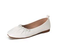 HRGKLMN Ballerine Donna comode Eleganti Scarpe Basse da Donna con Perle e Cristalli, morbide Mary Jane Scarpe estive per Tutti i Giorni, Ufficio, Matrimonio, Estate,Weiß,40 EU