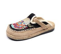 HRGKLMN Espadrillas da Donna Espadrillas Donna Comode Scarpe estive in Lino con Suola in Juta, Scarpe Casual Facili da Curare Scarpe da Tutti i Giorni per Home Office e Spiaggia,Nero,36 EU