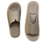 HRGKLMN Pantofole da Donna Ciabatte Unisex in Pelle Pantofole da Donna con Supporto dell'Arco Plantare, comode Scarpe estive Ciabatte Aperte per casa, Ufficio, Hotel,Grau,42 EU