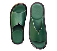 HRGKLMN Pantofole da Donna Ciabatte Unisex in Pelle Pantofole da Donna con Supporto dell'Arco Plantare, comode Scarpe estive Ciabatte Aperte per casa, Ufficio, Hotel,Grün,36 EU