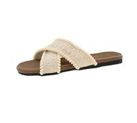 HRGKLMN Pantofole Donna Slippers, Comode Ciabatte Donna Sandali Boho alla Moda Scarpe Estive per Estate Tempo Libero in Città,Beige,37 EU