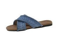 HRGKLMN Pantofole Donna Slippers, Comode Ciabatte Donna Sandali Boho alla Moda Scarpe Estive per Estate Tempo Libero in Città,Blau,38 EU