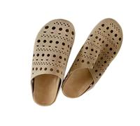 HRGKLMN Zoccoli Donna Scarpe da casa alla Moda per Donna con Fori Traspiranti, Ciabatte comode morbide Scarpe estive per L'Estate all'aperto,Cachi,40 EU