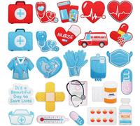 Hrippy 25 Toppe Stirare per Infermieri, Toppe Ricamate Cucire per Infermieri, Fai Te per Festa 'Infermiere, per Vestiti, Pantaloni, Zaini, Cappelli