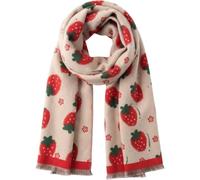 Hrippy Sciarpa Invernale con Stampa di Fragole, Lunga, Morbida E Spessa, Ideale Come Coperta O Scialle per L'autunno E Le Fredde Giornate Invernali.