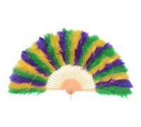 Hrippy Ventaglio di Piume di Mardi Gras Ventagli di Carnevale a Mano Ventaglio di Piume Portatile per Mardi Gras Masquerade Party Halloween Carnevale Brasiliano Decorazioni di Nozze