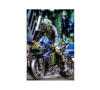HRJHE Poster su tela, motivo: pilota di Valentino Rossi, decorazione per camera da letto, ufficio, camera da letto, regalo, 30 x 45 cm