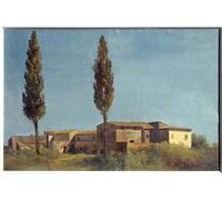 HRJUBWREE Dipinti Famosi Nordico Pittura Tela Immaginie A Villa Farnese i due pioppi di Pierre Henri De Valenciennes Per la Decorazione della Camera da Letto 60x90cm
