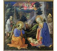 HRJUBWREE Dipinti Famosi Nordico Pittura Tela Immaginie Adorazione del Bambino con Ilario di Fra Filippo Lippi Per la Decorazione della Camera da Letto 60x90cm