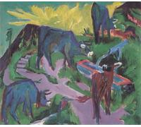 HRJUBWREE Dipinti Famosi Nordico Pittura Tela Immaginie Baia sul Fehmarn di Ernst Ludwig Kirchner Per la Decorazione della Camera da Letto 60x90cm