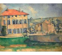 HRJUBWREE Dipinti Famosi Nordico Pittura Tela Immaginie Casa ad Aix di Paul Cézanne Per la Decorazione della Camera da Letto 60x90cm