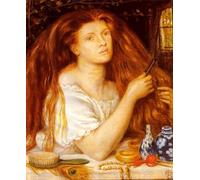HRJUBWREE Dipinti Famosi Nordico Pittura Tela Immaginie Donna che si pettina i capelli Dante Gabriel Rossetti Per la Decorazione della Camera da Letto 60x90cm