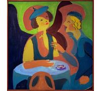 HRJUBWREE Dipinti Famosi Nordico Pittura Tela Immaginie Due donne in campagna di Ernst Ludwig Kirchner Per la Decorazione della Camera da Letto 60x90cm