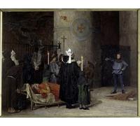 HRJUBWREE Dipinti Famosi Nordico Pittura Tela Immaginie Funerali di Guglielmo il Conquistatore di Jean Paul Laurens Per la Decorazione della Camera da Letto 60x90cm