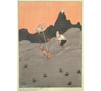 HRJUBWREE Dipinti Famosi Nordico Pittura Tela Immaginie Green Winters in Switzerland un semplice dispositivo di William Heath Robinson Per la Decorazione della Camera da Letto 60x90cm