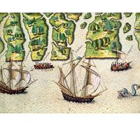 HRJUBWREE Dipinti Famosi Nordico Pittura Tela Immaginie i francesi scoprono altri sei fiumi di Jacques Le Moyne Per la Decorazione della Camera da Letto 60x90cm