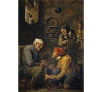 HRJUBWREE Dipinti Famosi Nordico Pittura Tela Immaginie il chirurgo di David Teniers il Giovane Per la Decorazione della Camera da Letto 60x90cm