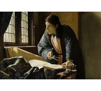 HRJUBWREE Dipinti Famosi Nordico Pittura Tela Immaginie il dettaglio del geografo. di Jan Vermeer Van Delft Per la Decorazione della Camera da Letto 60x90cm