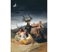 HRJUBWREE Dipinti Famosi Nordico Pittura Tela Immaginie Il sabato delle streghe di Francisco De Goya Per la Decorazione della Camera da Letto 60x90cm