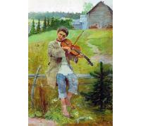 HRJUBWREE Dipinti Famosi Nordico Pittura Tela Immaginie il violinista di Nikolaj Petrovich Bogdanov belsky Per la Decorazione della Camera da Letto 60x90cm