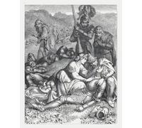 HRJUBWREE Dipinti Famosi Nordico Pittura Tela Immaginie Illustrazione per la poesia di Tennyson di Daniel Maclise Per la Decorazione della Camera da Letto 60x90cm