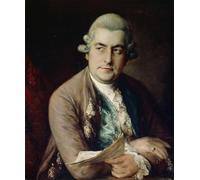 HRJUBWREE Dipinti Famosi Nordico Pittura Tela Immaginie Johann Christian Bach di Gainsborough Per la Decorazione della Camera da Letto 60x90cm