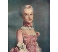 HRJUBWREE Dipinti Famosi Nordico Pittura Tela Immaginie La dama in rosa di Francois Hubert Drouais Per la Decorazione della Camera da Letto 60x90cm