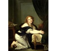 HRJUBWREE Dipinti Famosi Nordico Pittura Tela Immaginie La preghiera del mattino di Jean Baptiste Greuze Per la Decorazione della Camera da Letto 60x90cm