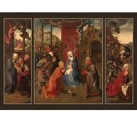HRJUBWREE Dipinti Famosi Nordico Pittura Tela Immaginie l'Adorazione dei Magi di Van Der Goes Per la Decorazione della Camera da Letto 60x90cm