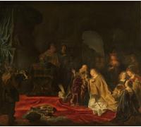 HRJUBWREE Dipinti Famosi Nordico Pittura Tela Immaginie l'idolatria del re di un artista famoso Per la Decorazione della Camera da Letto 60x90cm
