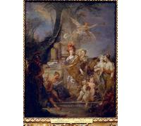 HRJUBWREE Dipinti Famosi Nordico Pittura Tela Immaginie l'Imperatrice Caterina II come Minerva nel Circolo delle Muse di Stefano Torelli Per la Decorazione della Camera da Letto 60x90cm