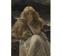 HRJUBWREE Dipinti Famosi Nordico Pittura Tela Immaginie Maria Maddalena di Alfred Emile Stevens Per la Decorazione della Camera da Letto 60x90cm