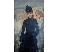 HRJUBWREE Dipinti Famosi Nordico Pittura Tela Immaginie Passeggiata Hivernale di Giuseppe De Nittis Per la Decorazione della Camera da Letto 60x90cm