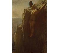 HRJUBWREE Dipinti Famosi Nordico Pittura Tela Immaginie Prometeo del britannico Riviere Per la Decorazione della Camera da Letto 60x90cm
