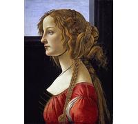 HRJUBWREE Dipinti Famosi Nordico Pittura Tela Immaginie Ritratto di profilo di una giovane donna di Sandro Botticelli Per la Decorazione della Camera da Letto 60x90cm