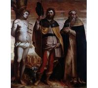 HRJUBWREE Dipinti Famosi Nordico Pittura Tela Immaginie San Rocco in piedi ildipinto di Luca Cambiaso Per la Decorazione della Camera da Letto 60x90cm