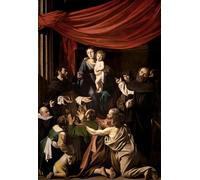 HRJUBWREE Dipinti Famosi Nordico Pittura Tela Immaginie Signora Del Rosario di Caravaggio Per la Decorazione della Camera da Letto 60x90cm