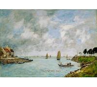 HRJUBWREE Dipinti Famosi Nordico Pittura Tela Immaginie St valery Sur Somme di Eugene Louis Boudin Per la Decorazione della Camera da Letto 60x90cm