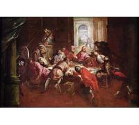 HRJUBWREE Dipinti Famosi Nordico Pittura Tela Immaginie the Last Supper by Jacopo Robusti Tintoretto Per la Decorazione della Camera da Letto 60x90cm