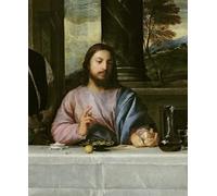 HRJUBWREE Dipinti Famosi Nordico Pittura Tela Immaginie the Supper At Emmaus by Tiziano Vecelli Per la Decorazione della Camera da Letto 60x90cm