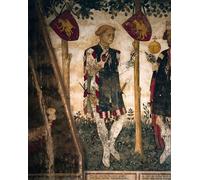 HRJUBWREE Dipinti Famosi Nordico Pittura Tela Immaginie Valerano e III di Saluzzo di Giacomo Jaquerio Per la Decorazione della Camera da Letto 60x90cm