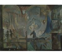 HRJUBWREE Dipinti Famosi Stampe d'Arte Mural Dipinto Circo di Georgi Bogdanovich Yakulov Per la Decorazione del Soggiorno 60x90cm