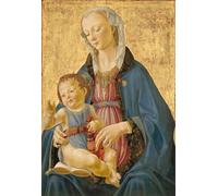 HRJUBWREE Dipinti Famosi Stampe d'Arte Mural Dipinto Dama col Bambino di Domenico Ghirlandaio Per la Decorazione del Soggiorno 60x90cm
