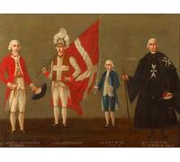 HRJUBWREE Dipinti Famosi Stampe d'Arte Mural Dipinto Dignitari Ordine di San con Paggio di Antoine De Favray Per la Decorazione del Soggiorno 60x90cm